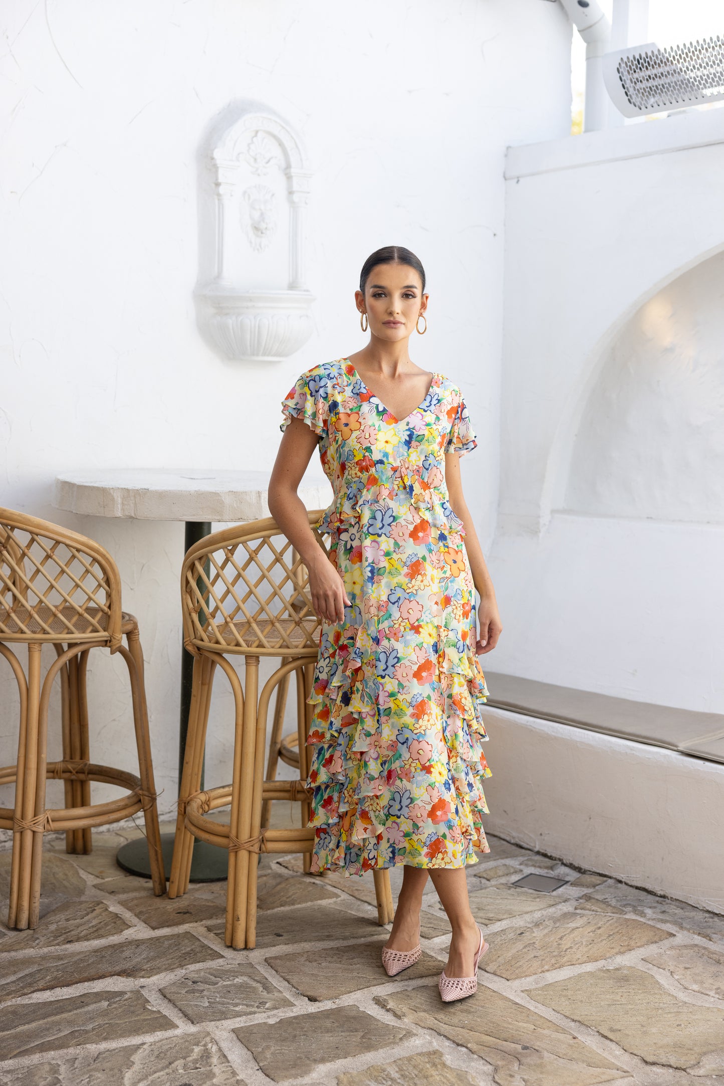 3224 - Christine Print Midi Dress