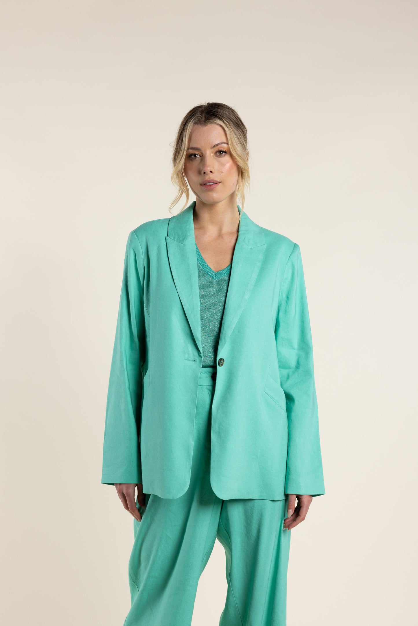 2728 Linen Blazer - Single Breasted