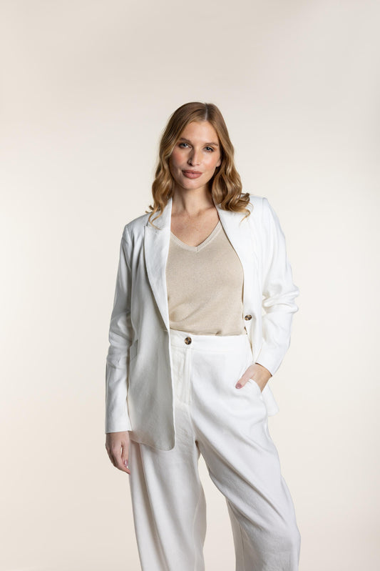 2728 Linen Blazer - Single Breasted