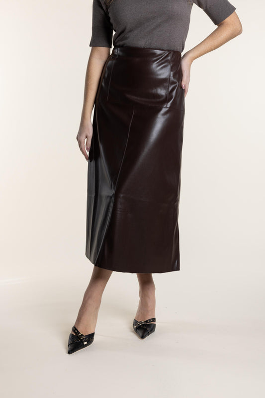 2753 Faux Leather Skirt