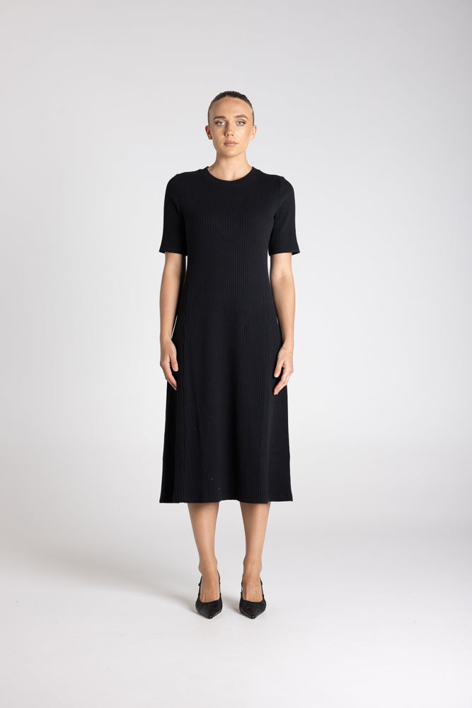 RIB KNIT MIDI DRESS - 3311