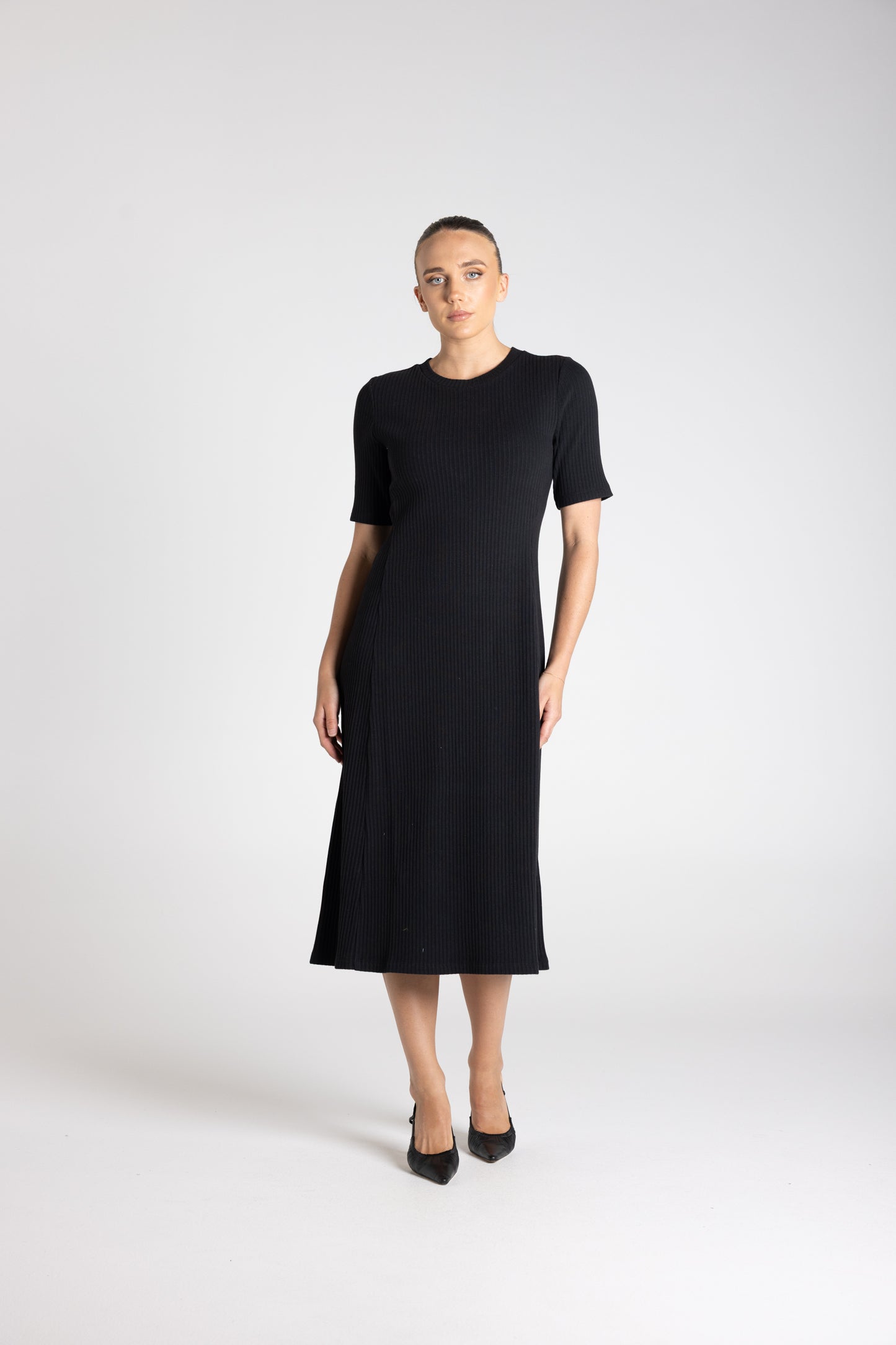 RIB KNIT MIDI DRESS - 3311