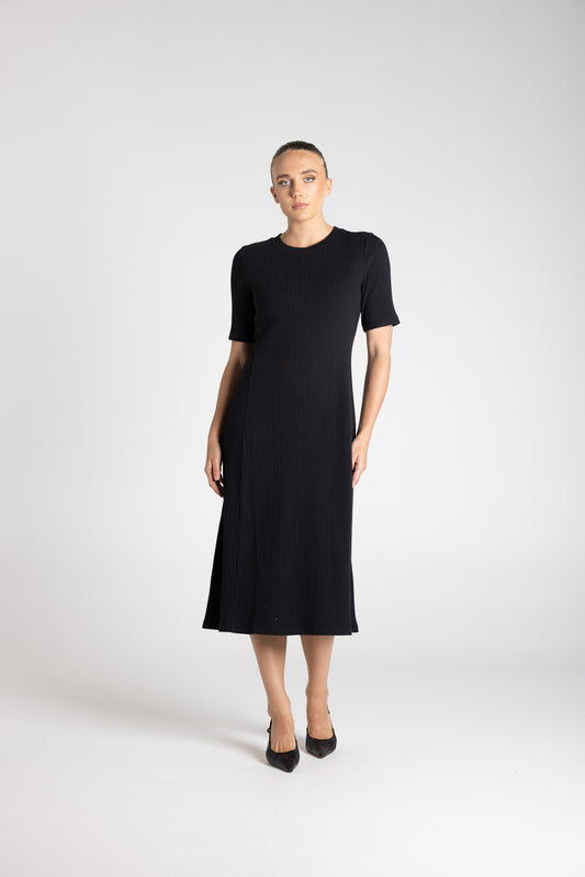 RIB KNIT MIDI DRESS - 3311