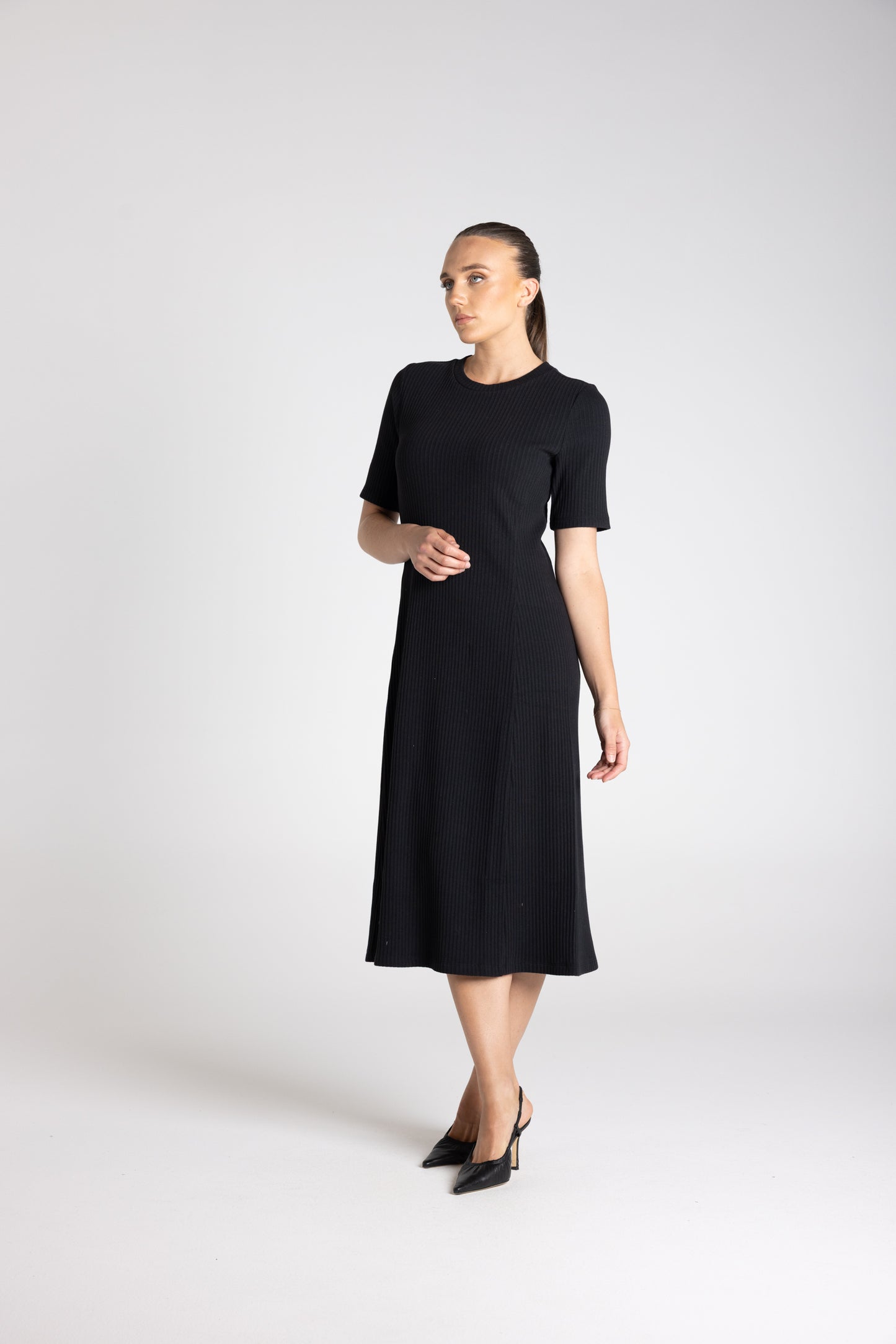 RIB KNIT MIDI DRESS - 3311