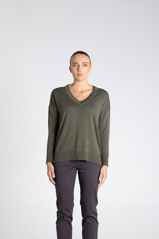 DOUBLE V NECK SWEATER - 3313