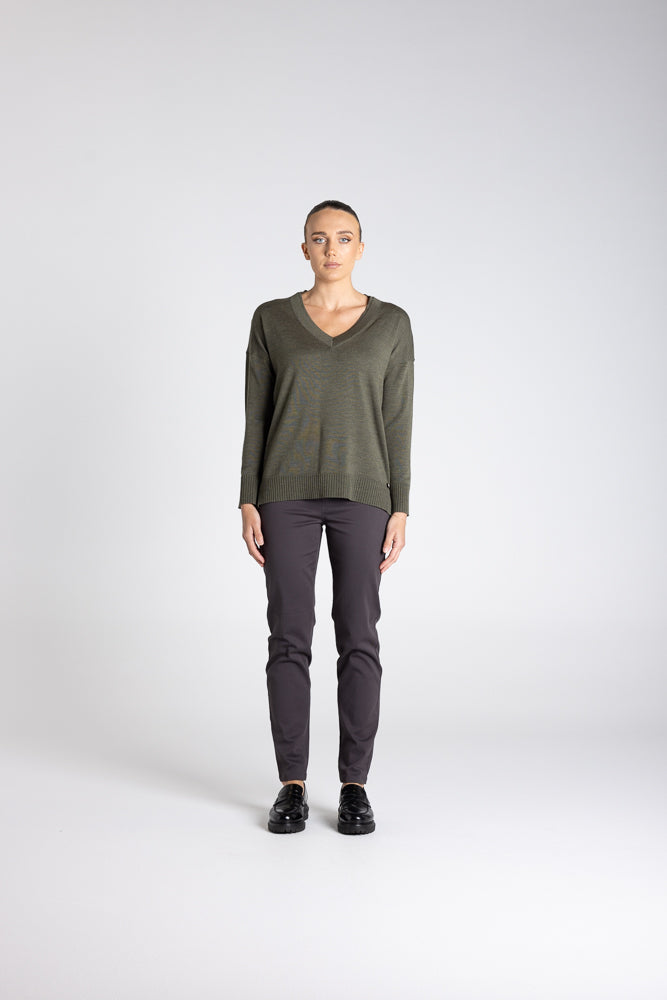 DOUBLE V NECK SWEATER - 3313