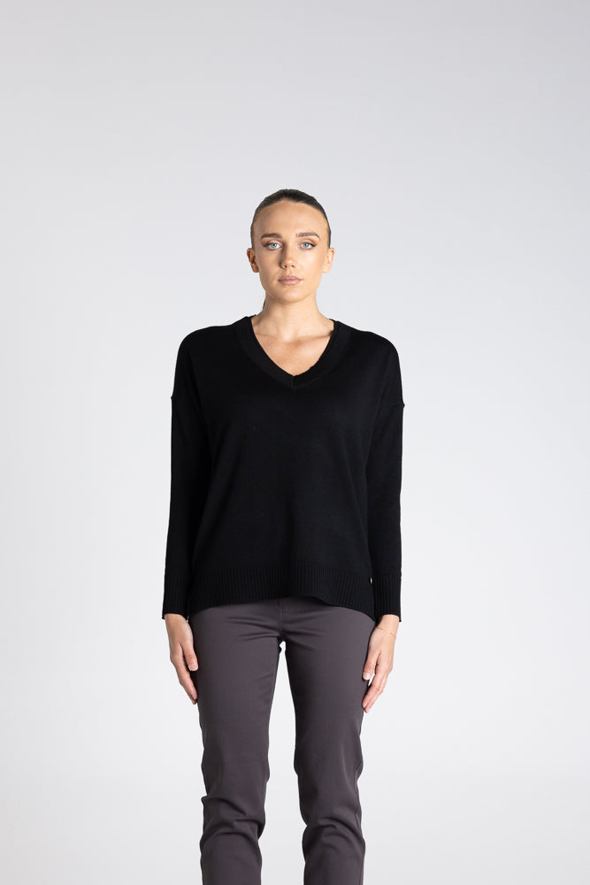 DOUBLE V NECK SWEATER - 3313