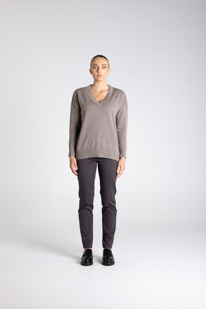 DOUBLE V NECK SWEATER - 3313