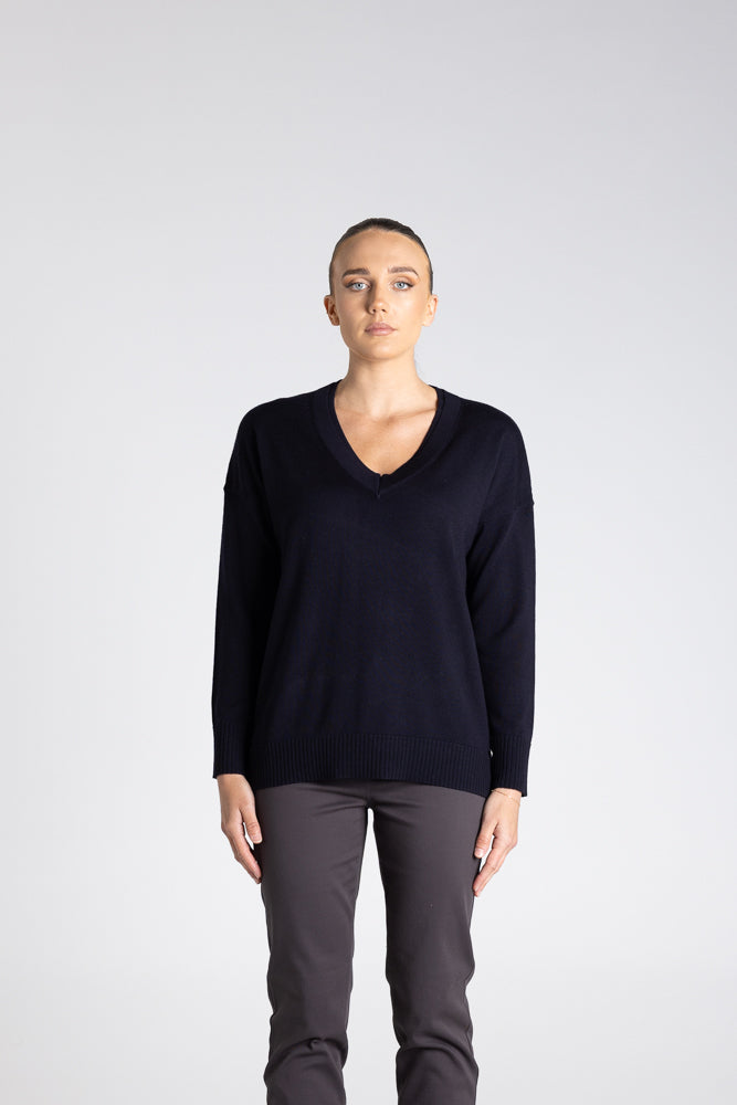 DOUBLE V NECK SWEATER - 3313