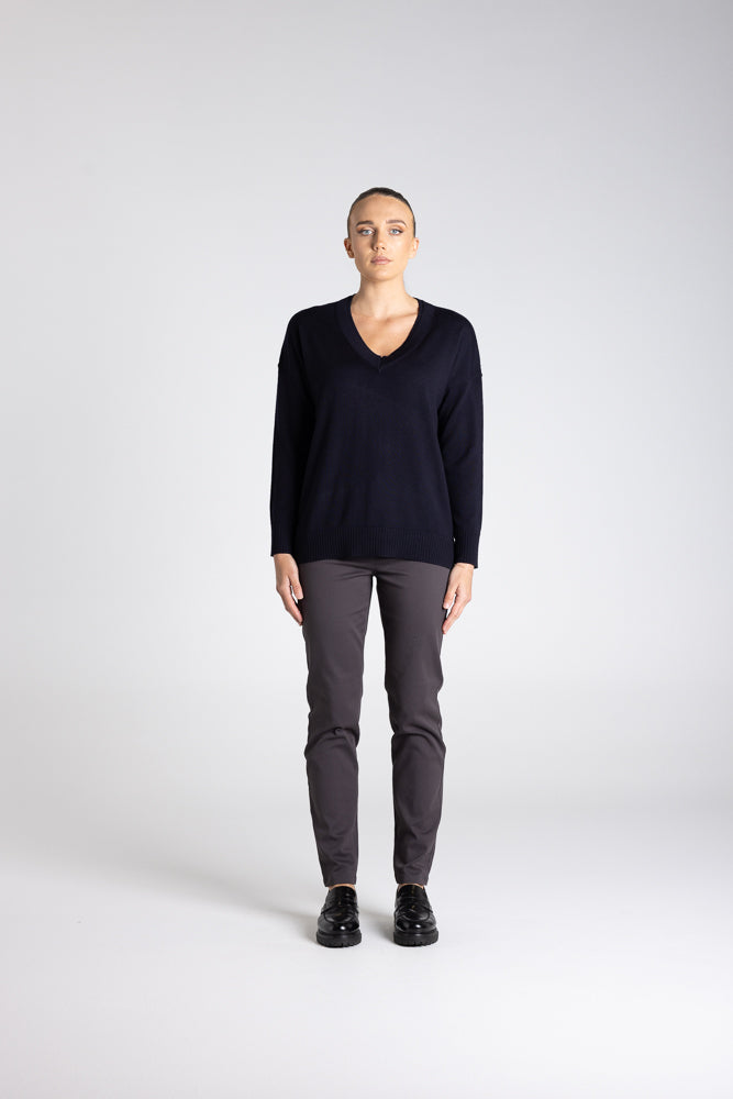 DOUBLE V NECK SWEATER - 3313