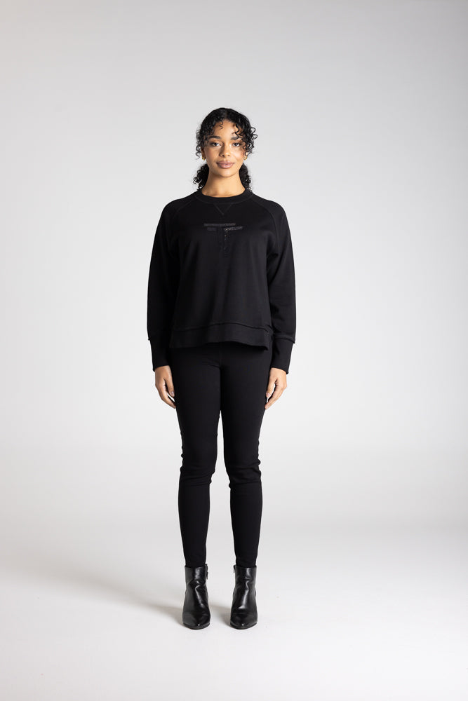 RAW EDGE SWEATER W/DTM LOGO SEQUIN - 3342