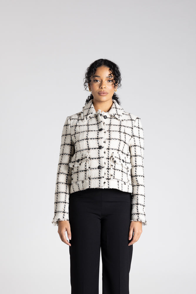 CROPPED TWEED JACKET - 3373