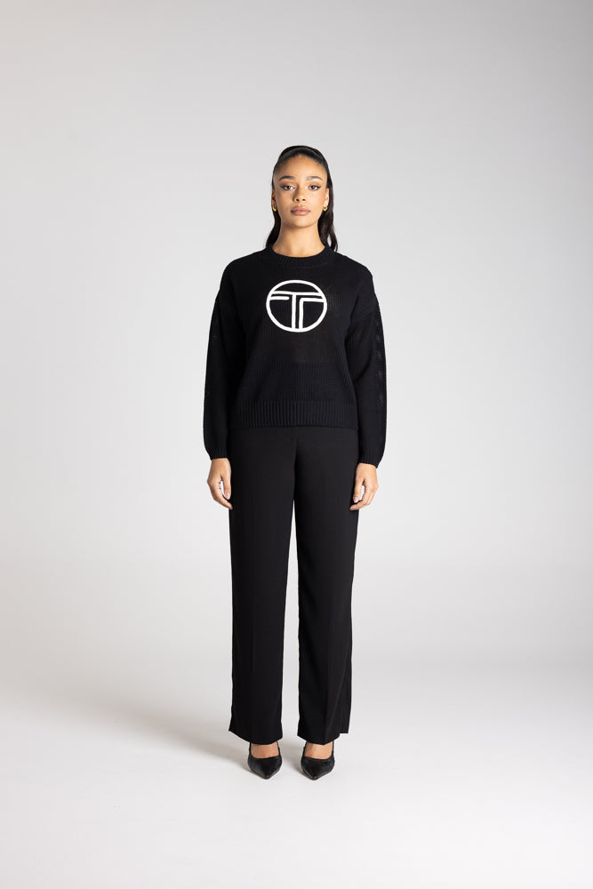 TT Logo Pointelle Knit Sweater - 3302