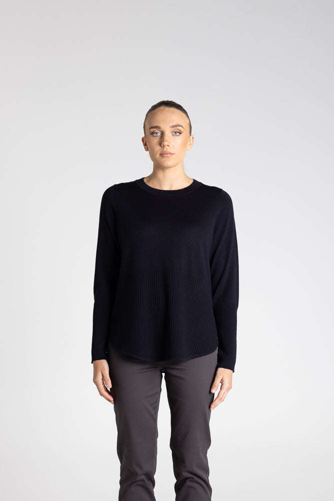 MERINO SCOOP RIB HEM - 3315