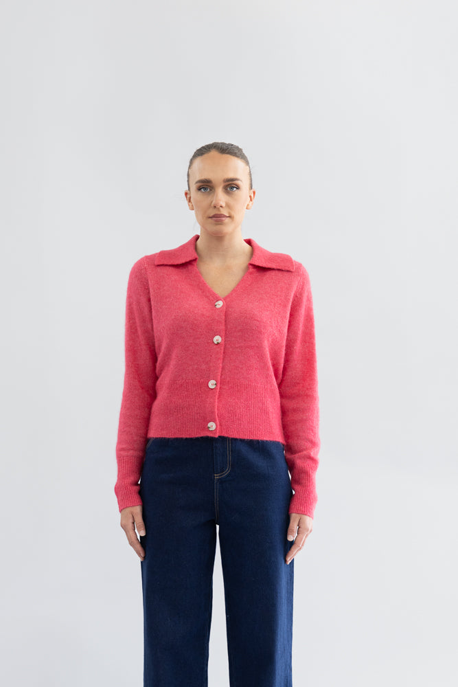 POLO FLUFFY KNIT CARDIGAN - 3328