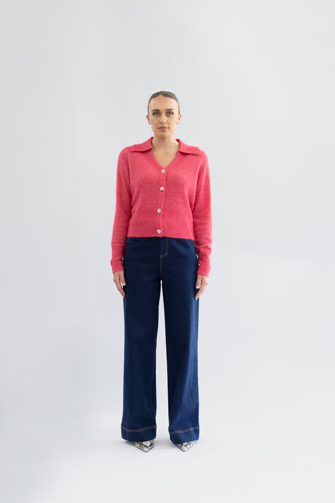 POLO FLUFFY KNIT CARDIGAN - 3328