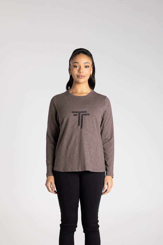 L/SLV CREW W/DTM LOGO SEQUINS - 3347