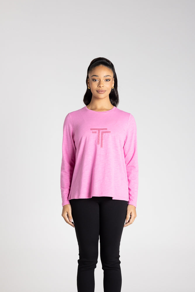 L/SLV CREW W/DTM LOGO SEQUINS