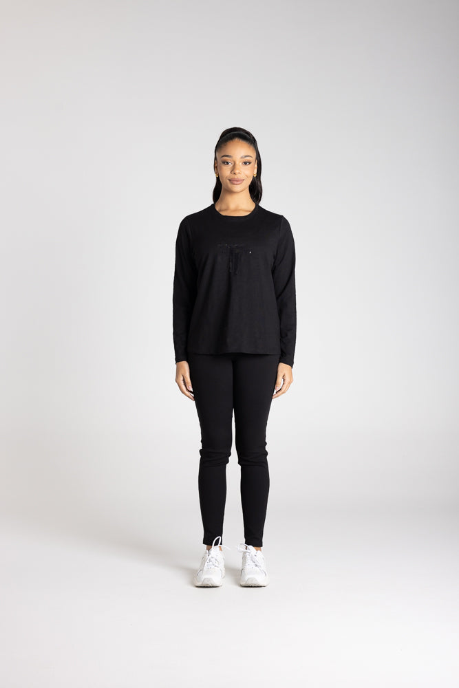 L/SLV CREW W/DTM LOGO SEQUINS - 3347