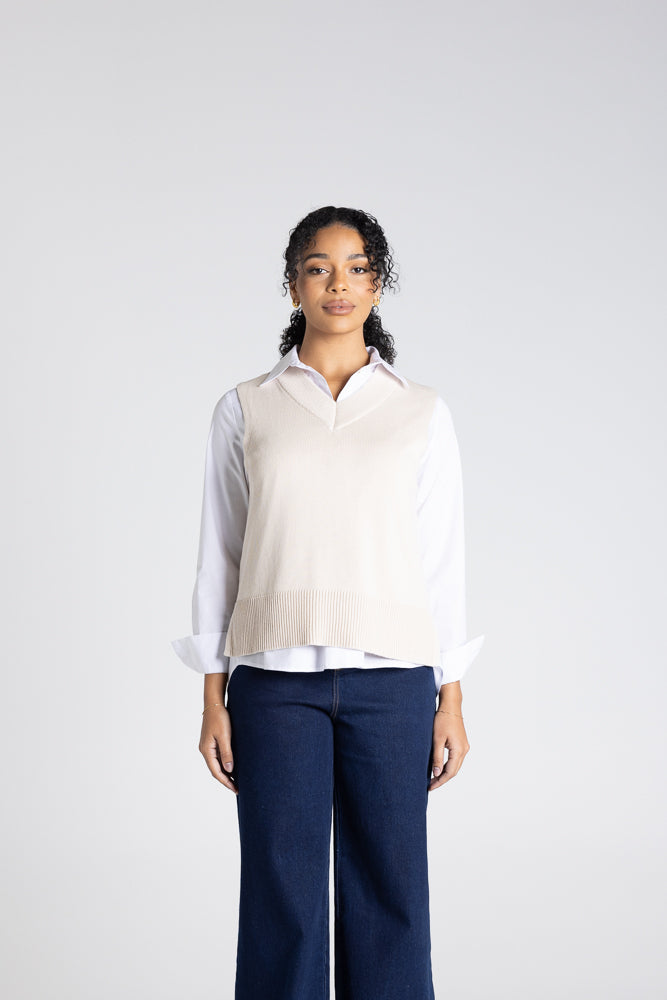 V-Neck Cotton Vest - 3303