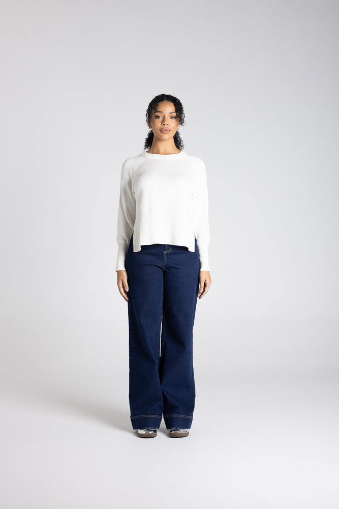 CREW NECK BASIC SWEATER - 3305