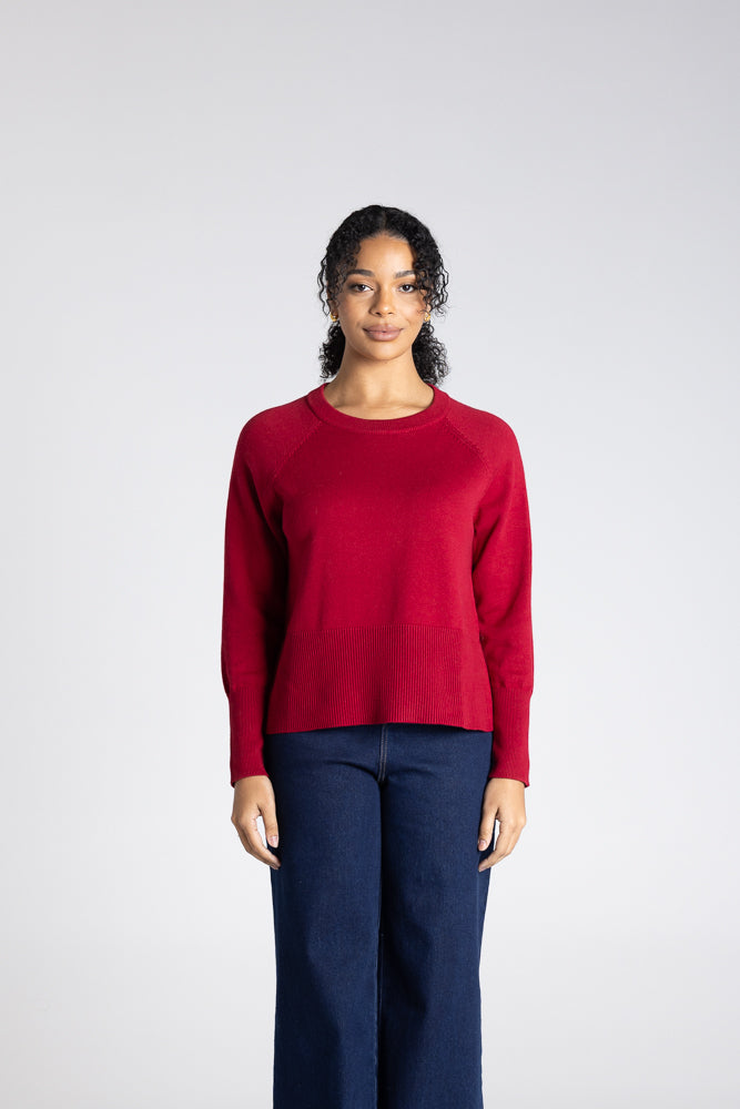 CREW NECK BASIC SWEATER - 3305