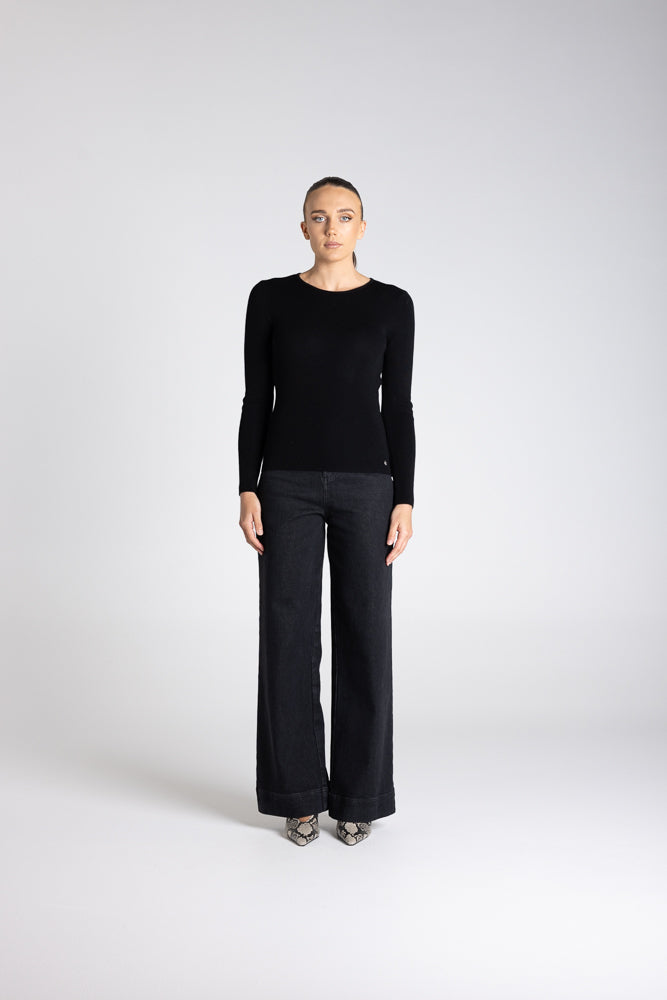 CREW NECK MERINO KNIT TOP - 3314