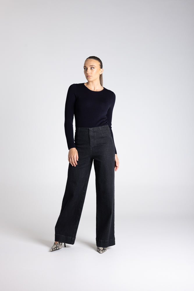 CREW NECK MERINO KNIT TOP - 3314