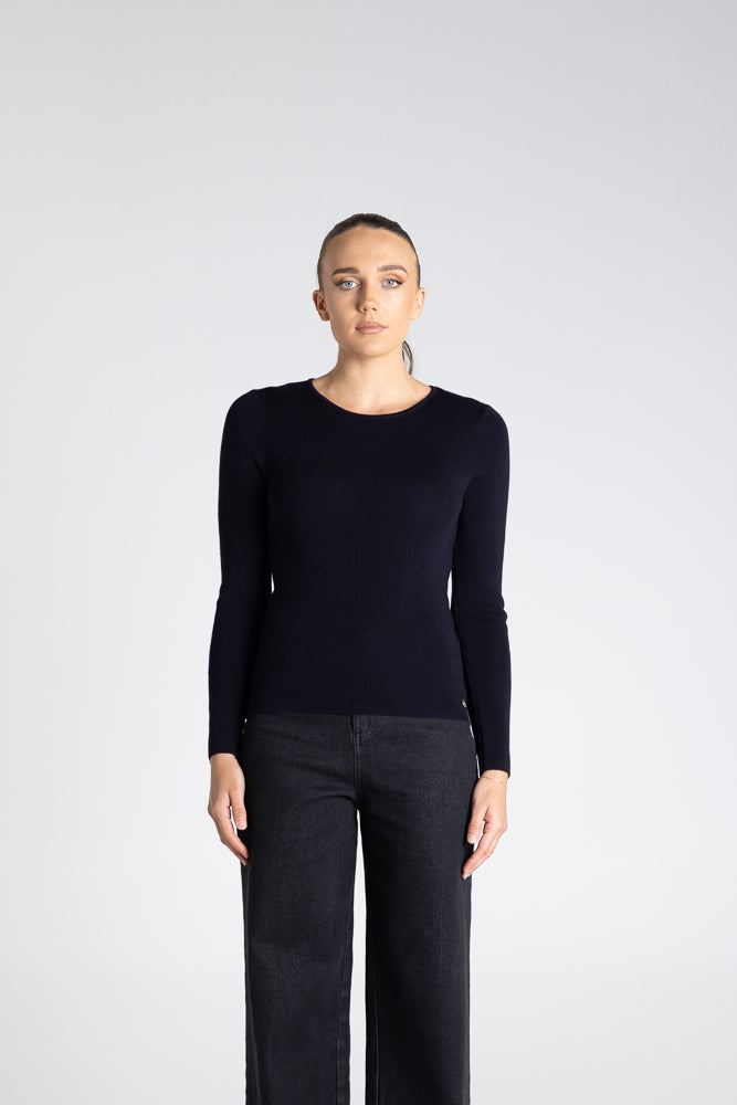 CREW NECK MERINO KNIT TOP - 3314