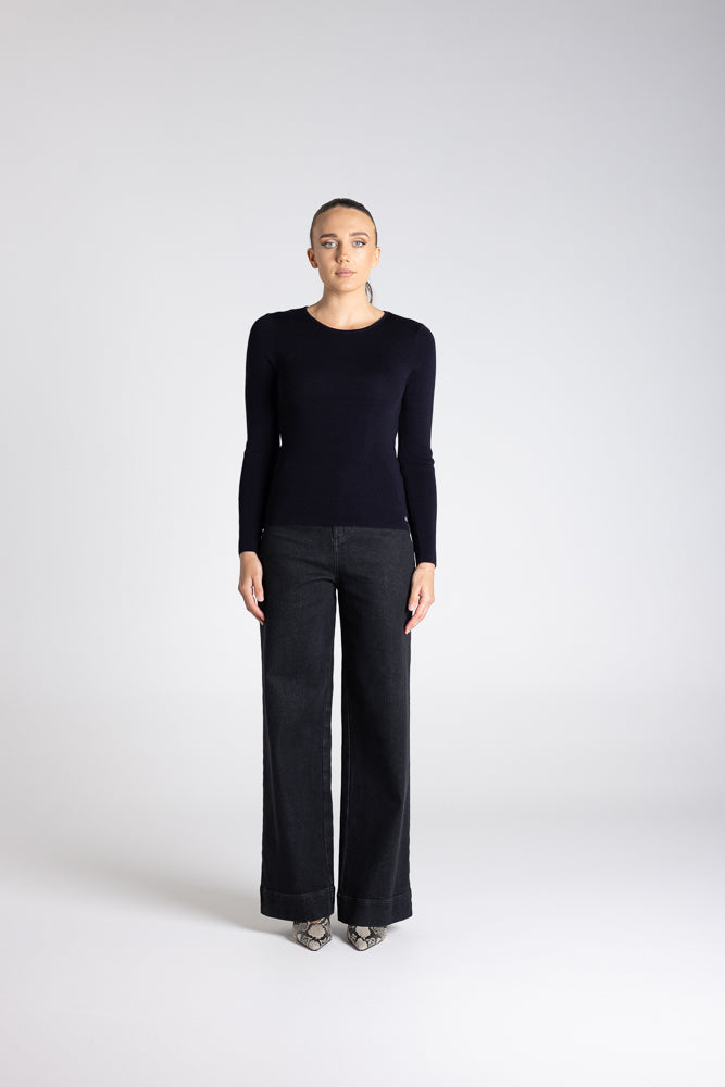 CREW NECK MERINO KNIT TOP - 3314