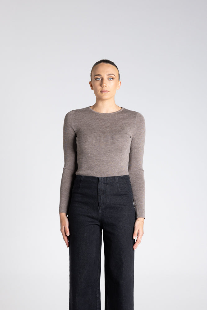 CREW NECK MERINO KNIT TOP - 3314