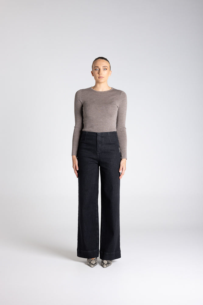 CREW NECK MERINO KNIT TOP - 3314