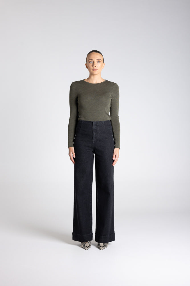 CREW NECK MERINO KNIT TOP - 3314