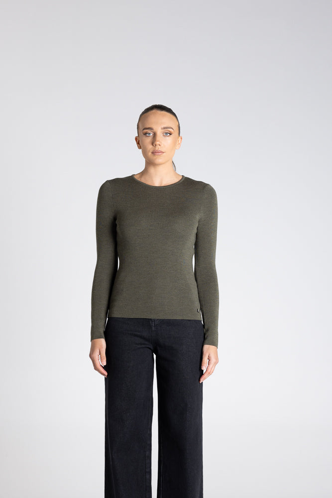 CREW NECK MERINO KNIT TOP - 3314