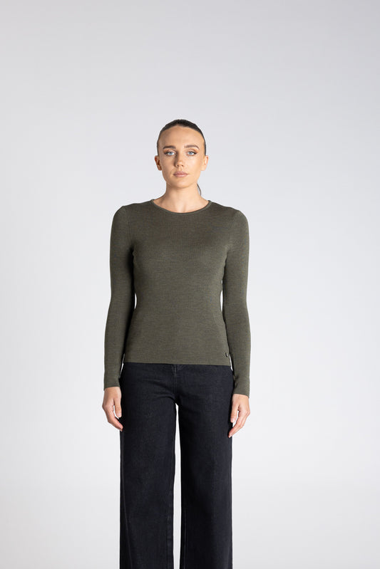 CREW NECK MERINO KNIT TOP - 3314