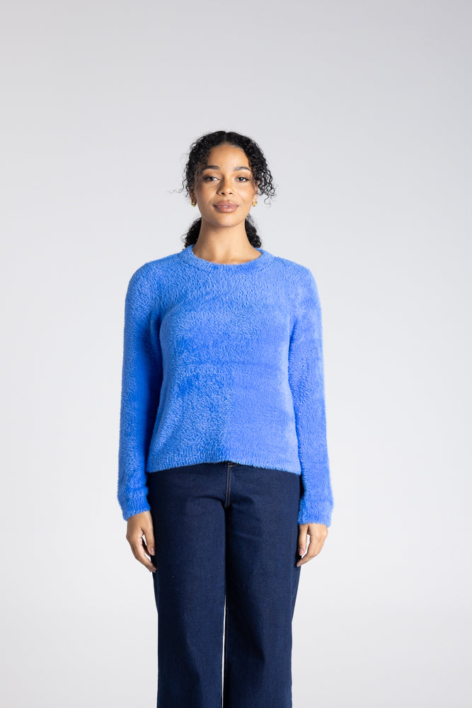 CREW NECK FLUFFY KNIT - 3320