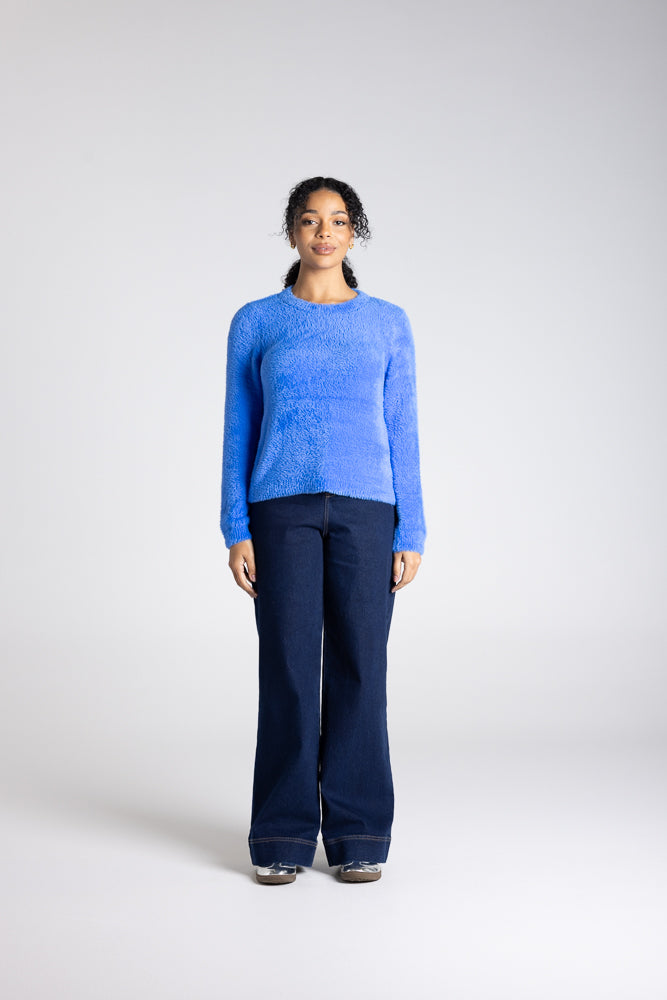 CREW NECK FLUFFY KNIT - 3320