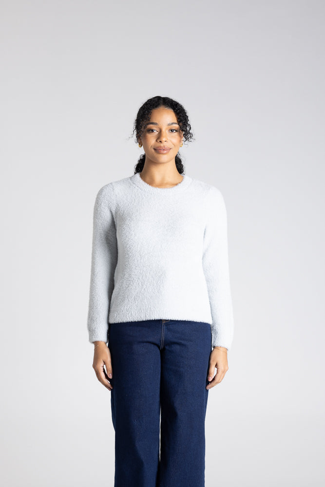 CREW NECK FLUFFY KNIT - 3320