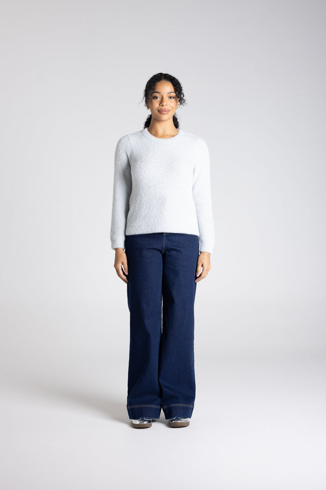 CREW NECK FLUFFY KNIT - 3320