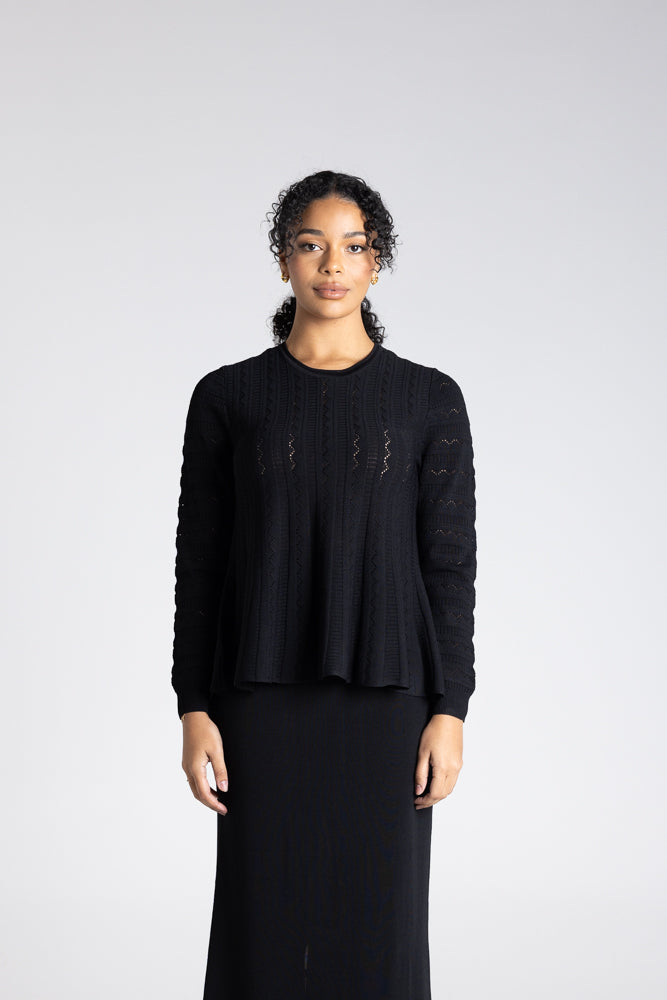 MILANO POINTELLE PEPLUM TOP - 3327