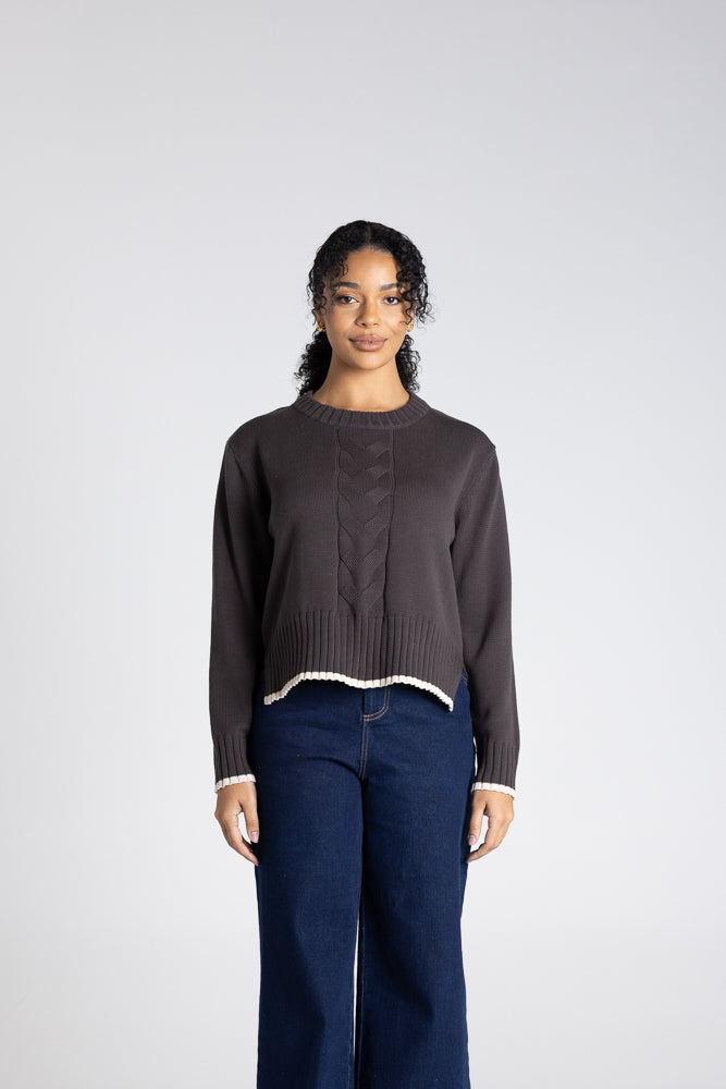 Cable Knit With Tipping - 3332