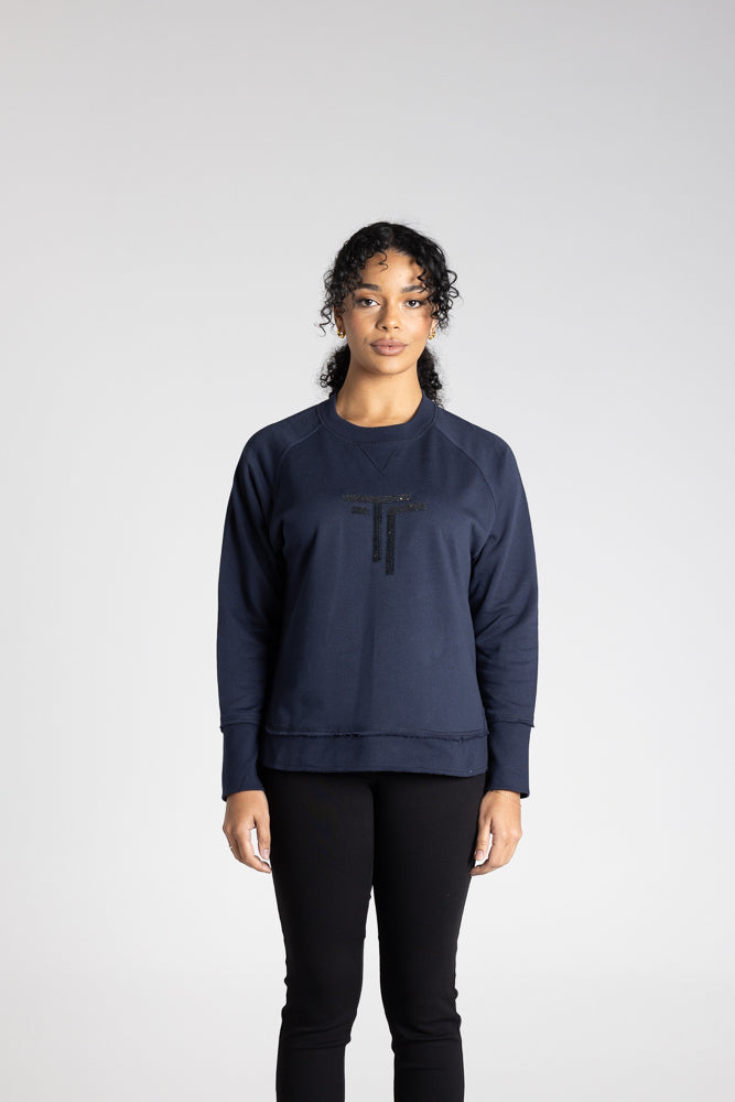 RAW EDGE SWEATER W/DTM LOGO SEQUIN - 3342