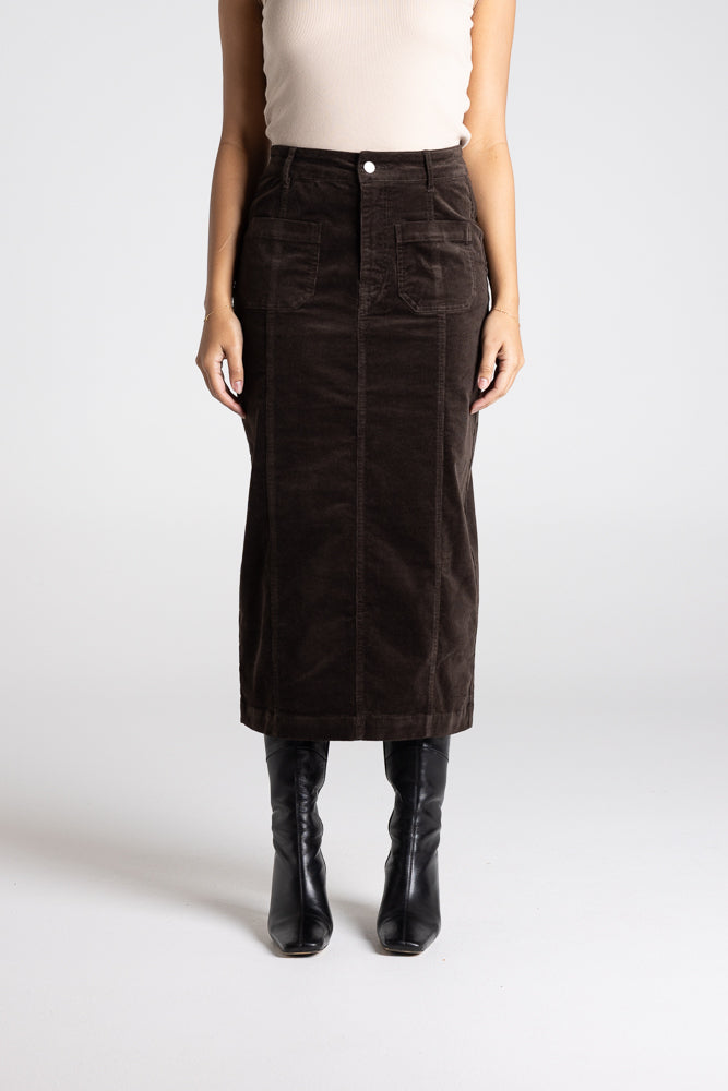 CORD MIDI SKIRT - 3392