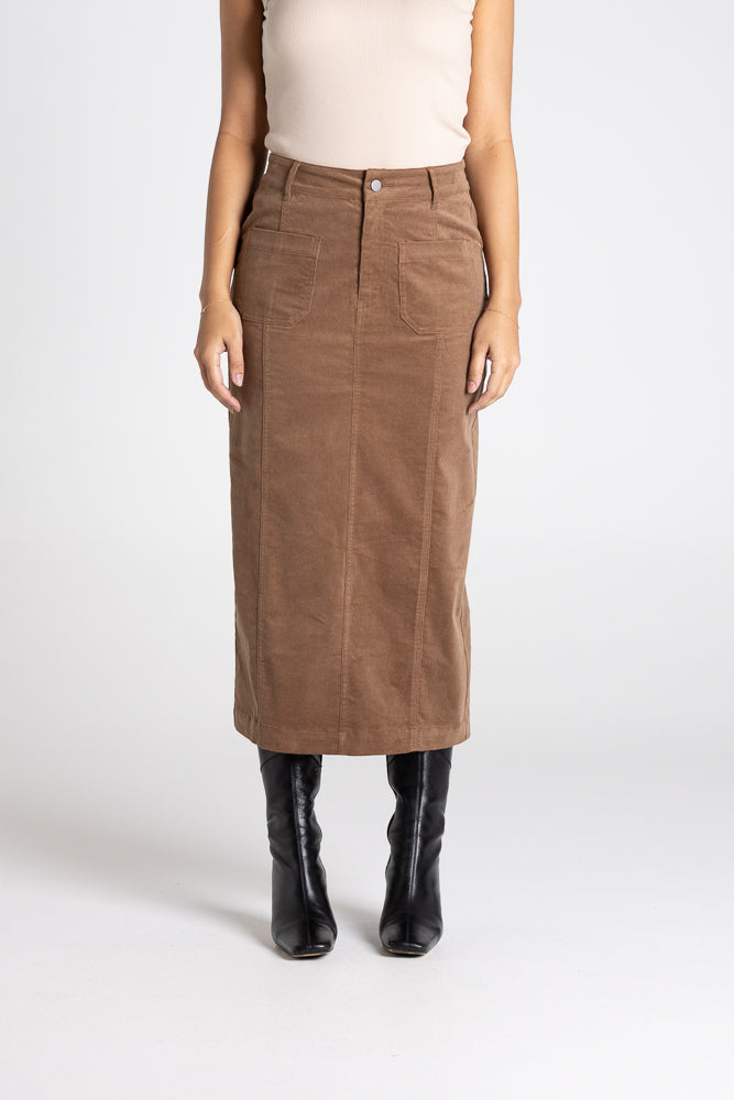 CORD MIDI SKIRT - 3392
