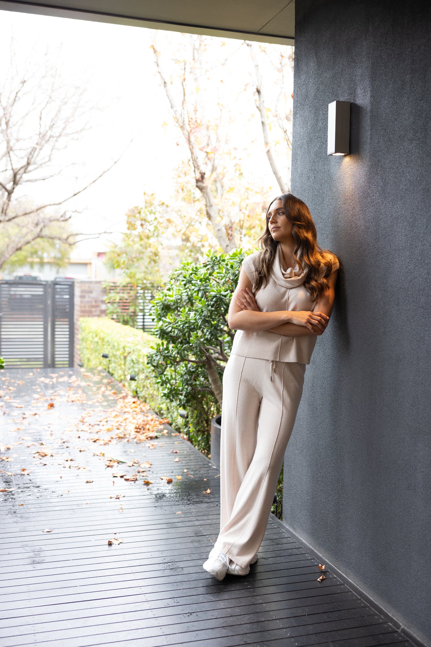 V NECK COTTON-MERINO VEST - 3316