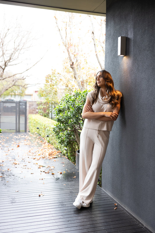 V NECK COTTON-MERINO VEST - 3316