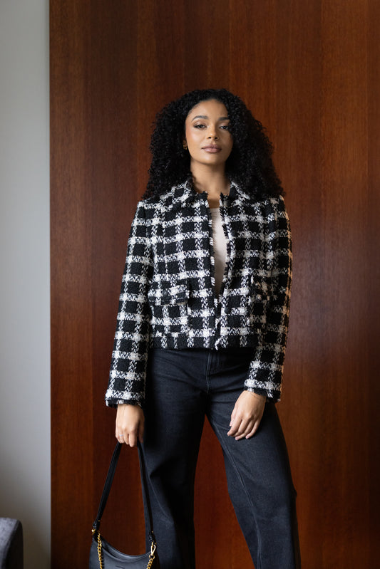 CROPPED TWEED JACKET - 3373